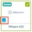 Installed VMware ESX Plugin Pack card, with the blue book icon giving access to the monitoring procedure