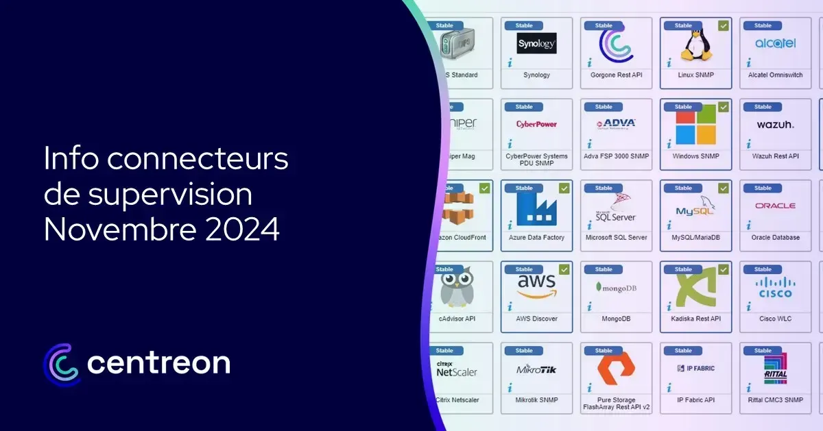 Info connecteurs de supervision – Novembre 2024