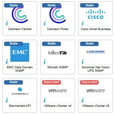 9 Centreon monitoring connectors enhanced in May 2025, including Centreon Central and Poller, Cisco Small Business, Mikrotik, Socomec UPS, Stormshield API and deprecated VMware vCenter v4 and v5