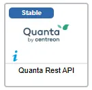 Fiche du connecteur de supervision Quanta Rest API, marqué Stable, concerné par un changement impactant en septembre 2025