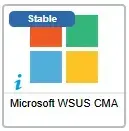 Microsoft WSUS CMA monitoring connector card, marked Stable, new in the Centreon catalog in October 2025