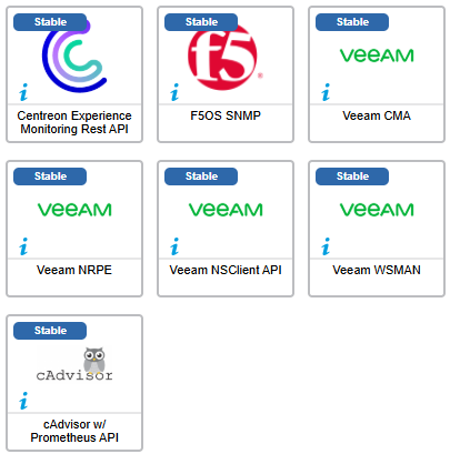 7 Centreon monitoring connectors enhanced in October 2026: Centreon Experience Monitoring Rest API, F5OS SNMP, Veeam CMA, Veeam NRPE, Veeam NSClient API, Veeam WSMAN and cAdvisor with Prometheus API