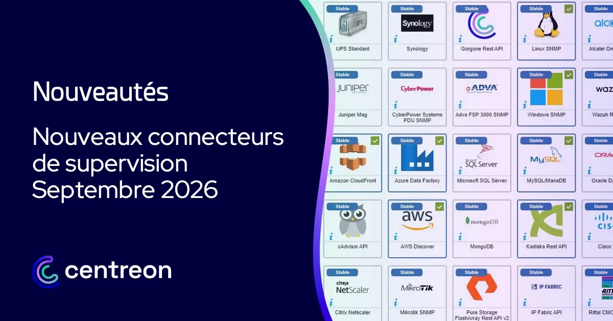 Info connecteurs de supervision – Septembre 2026