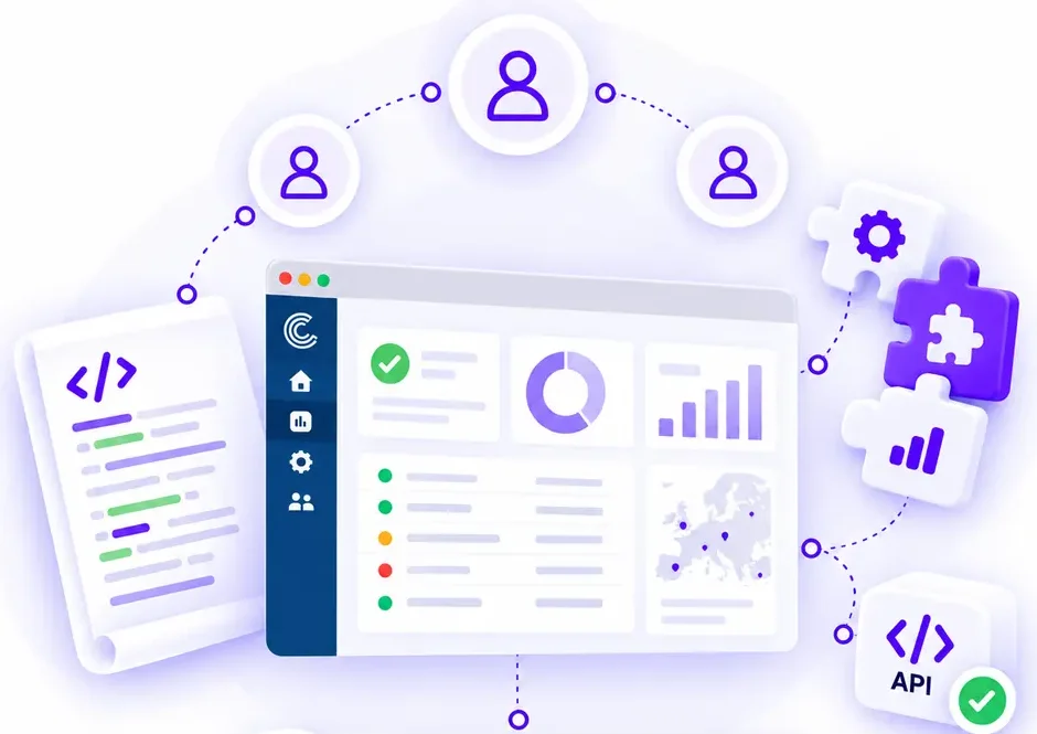 Illustration: the Centreon platform at the centre of its community of contributors, with source code, extensions and APIs